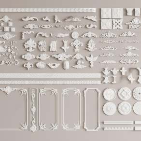 欧式古典石膏雕花3D模型下载